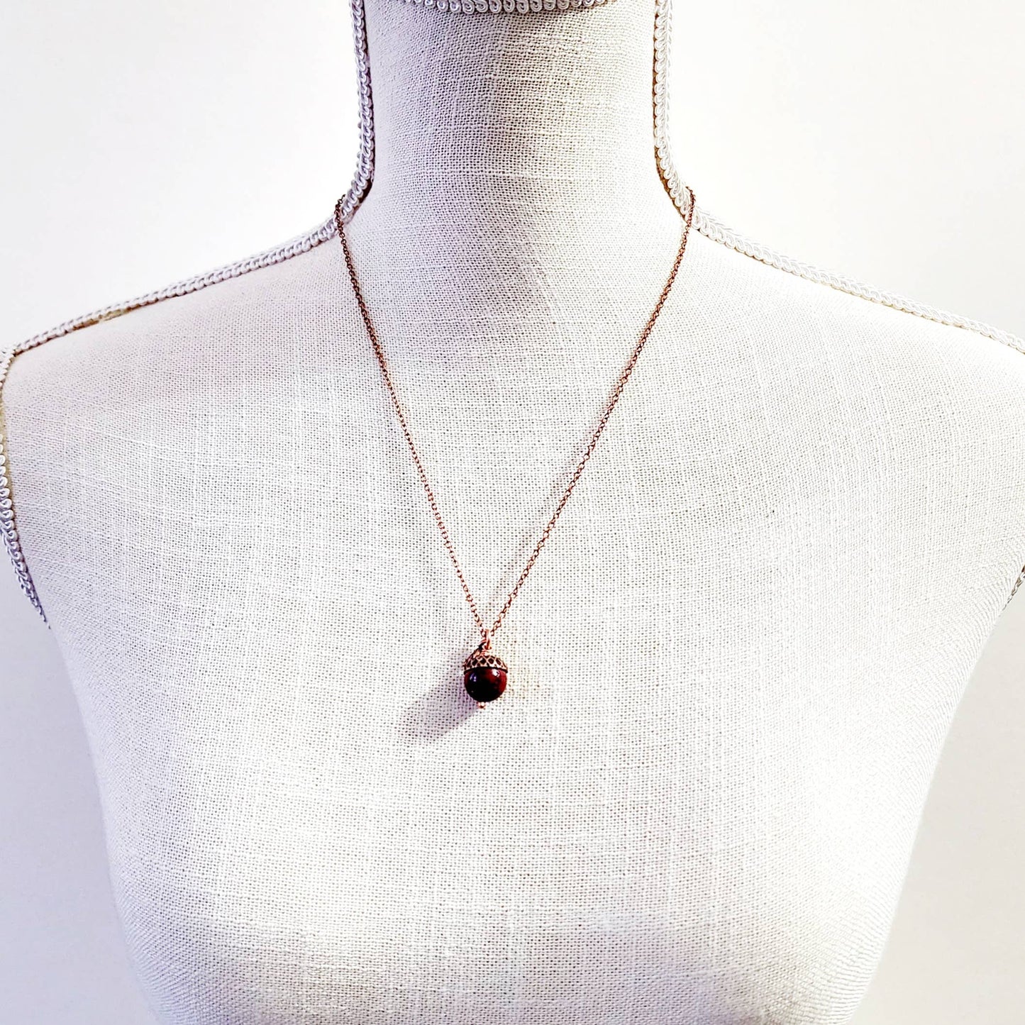 Acorn Necklace - Red Jasper