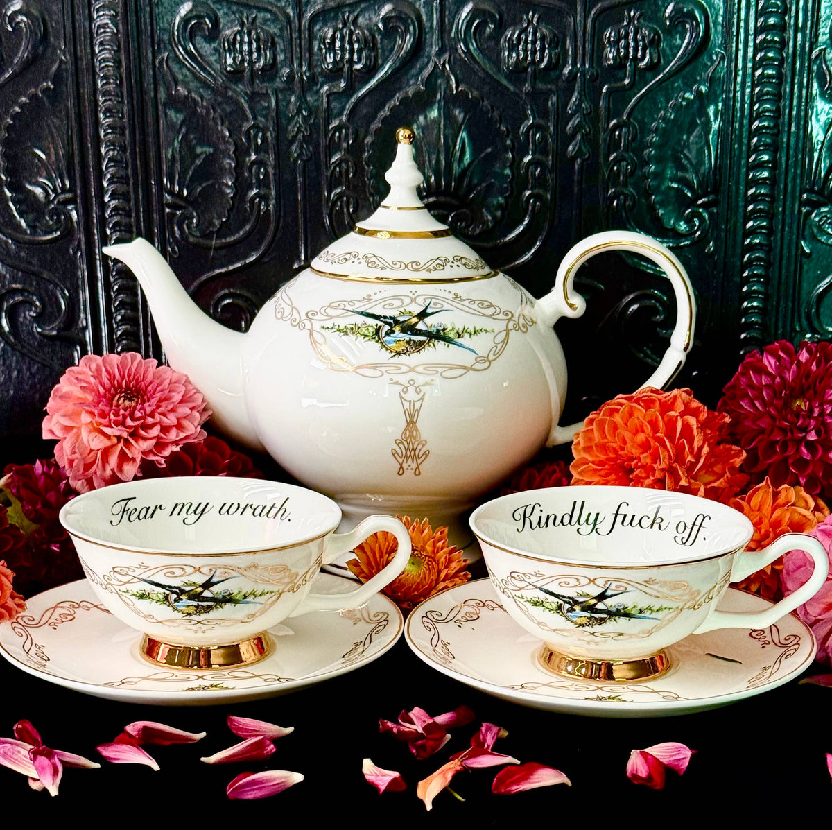 "Kindly Fuck Off" Teacup and Saucer