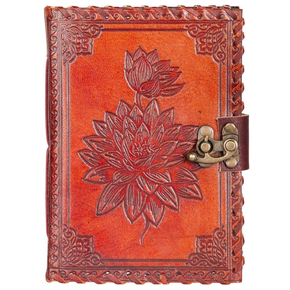 Lotus Flower Leather Journal