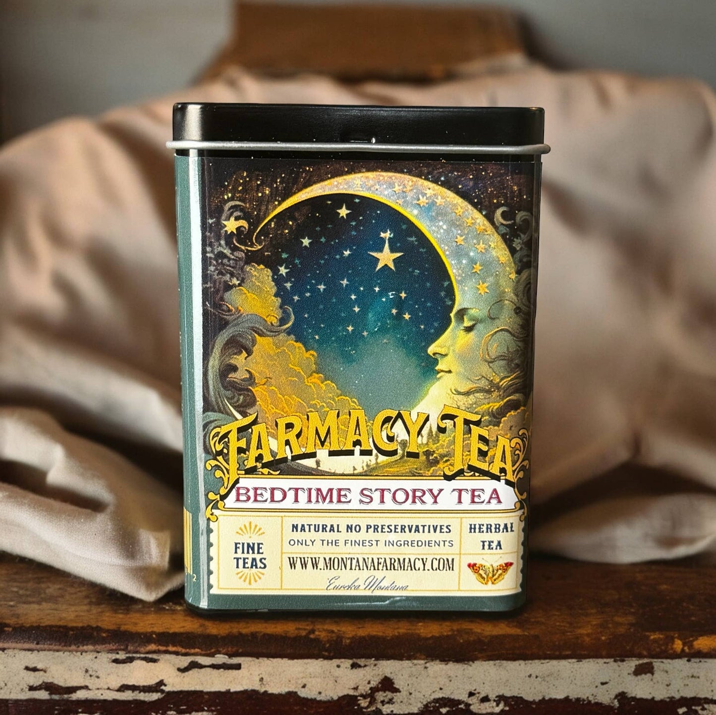 Bedtime Story Tea Travel TIN Sleep Tea Dreamy Vintage Moon