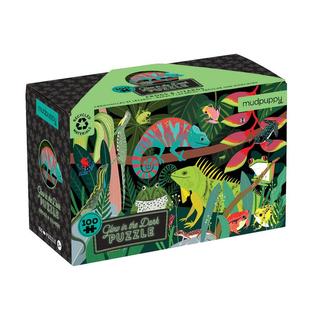 Frogs & Lizards 100 piece Glow in the Dark Puzzle