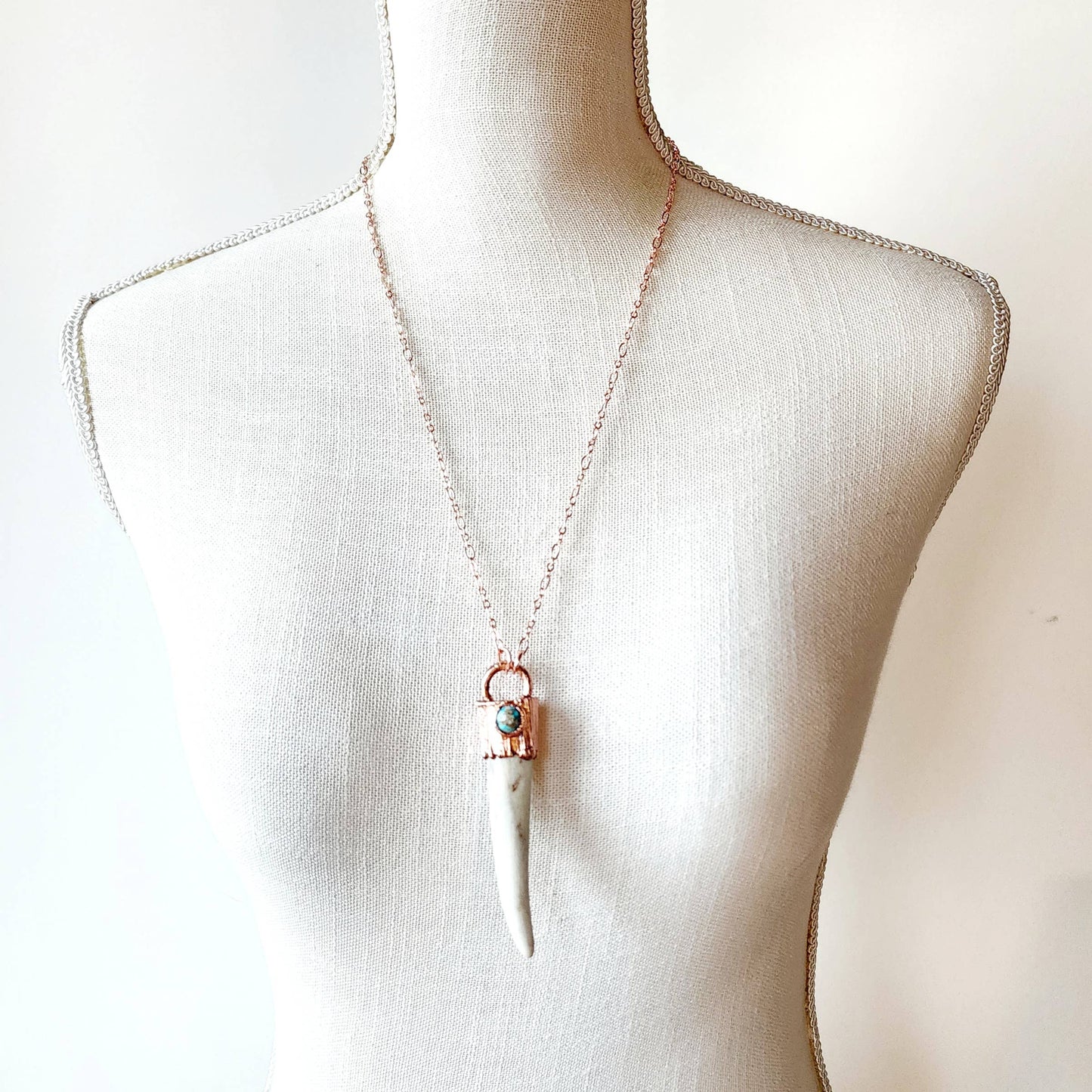 Naturally Shed Antler with Turquoise Necklace