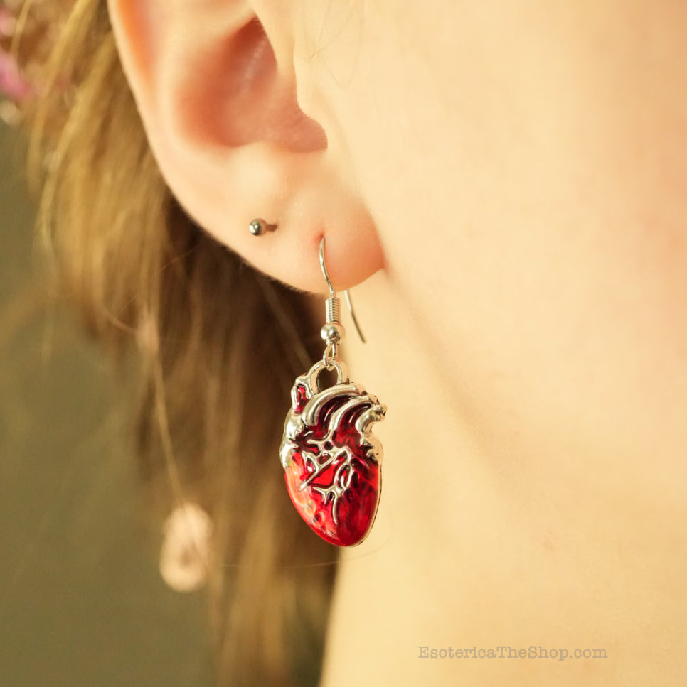 Anatomical heart earrings