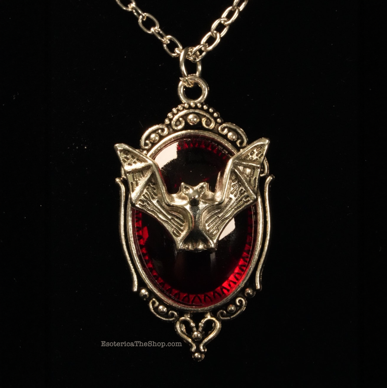 Bat Gothic Necklace, Red