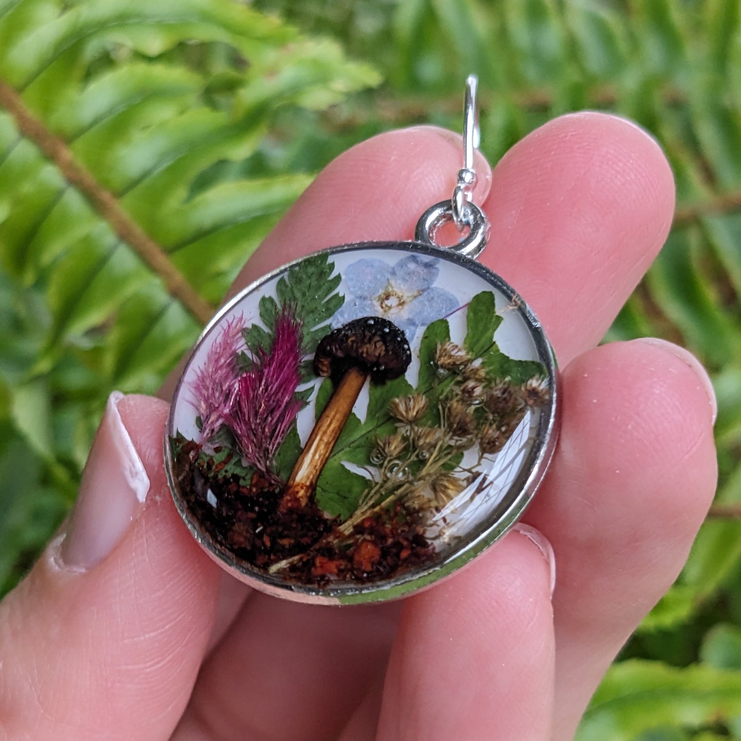 Real Mushroom Earrings, 1" round