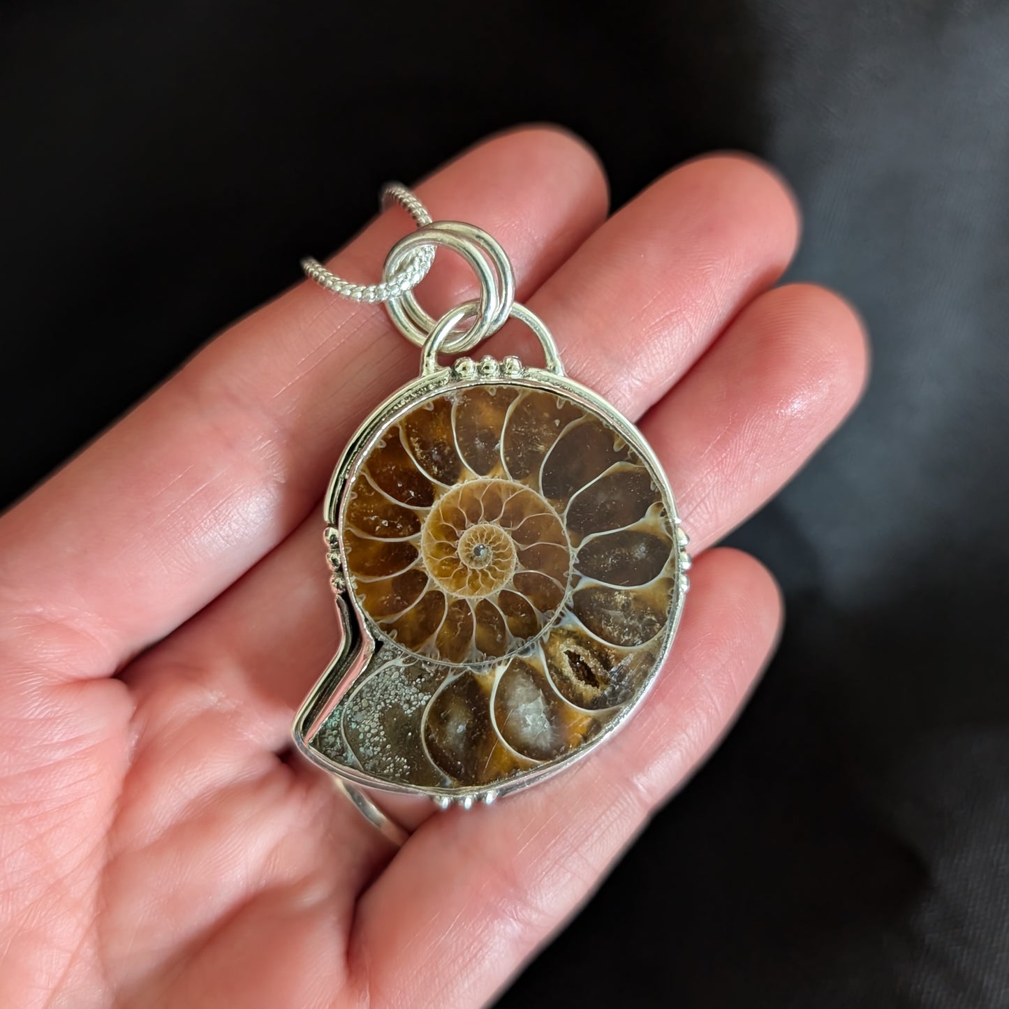Ammonite Sterling Silver Pendant