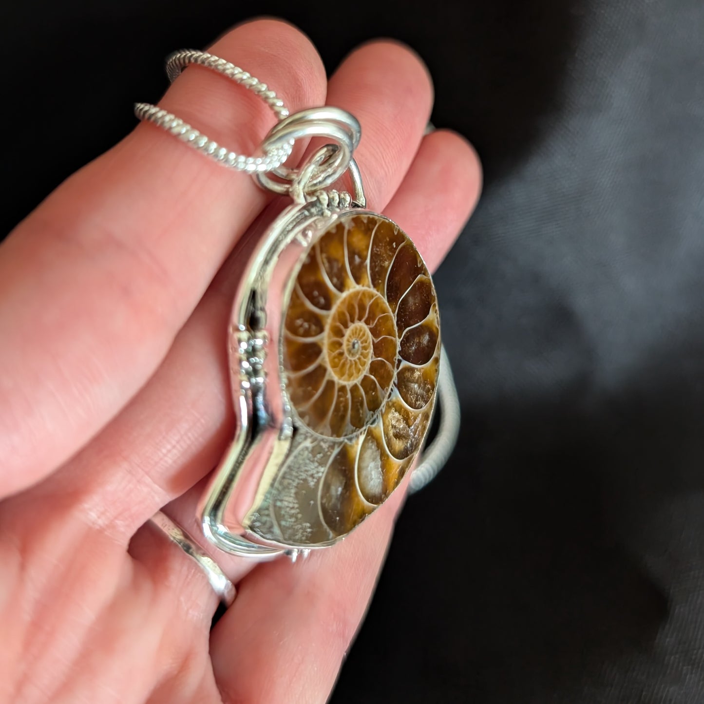 Ammonite Sterling Silver Pendant