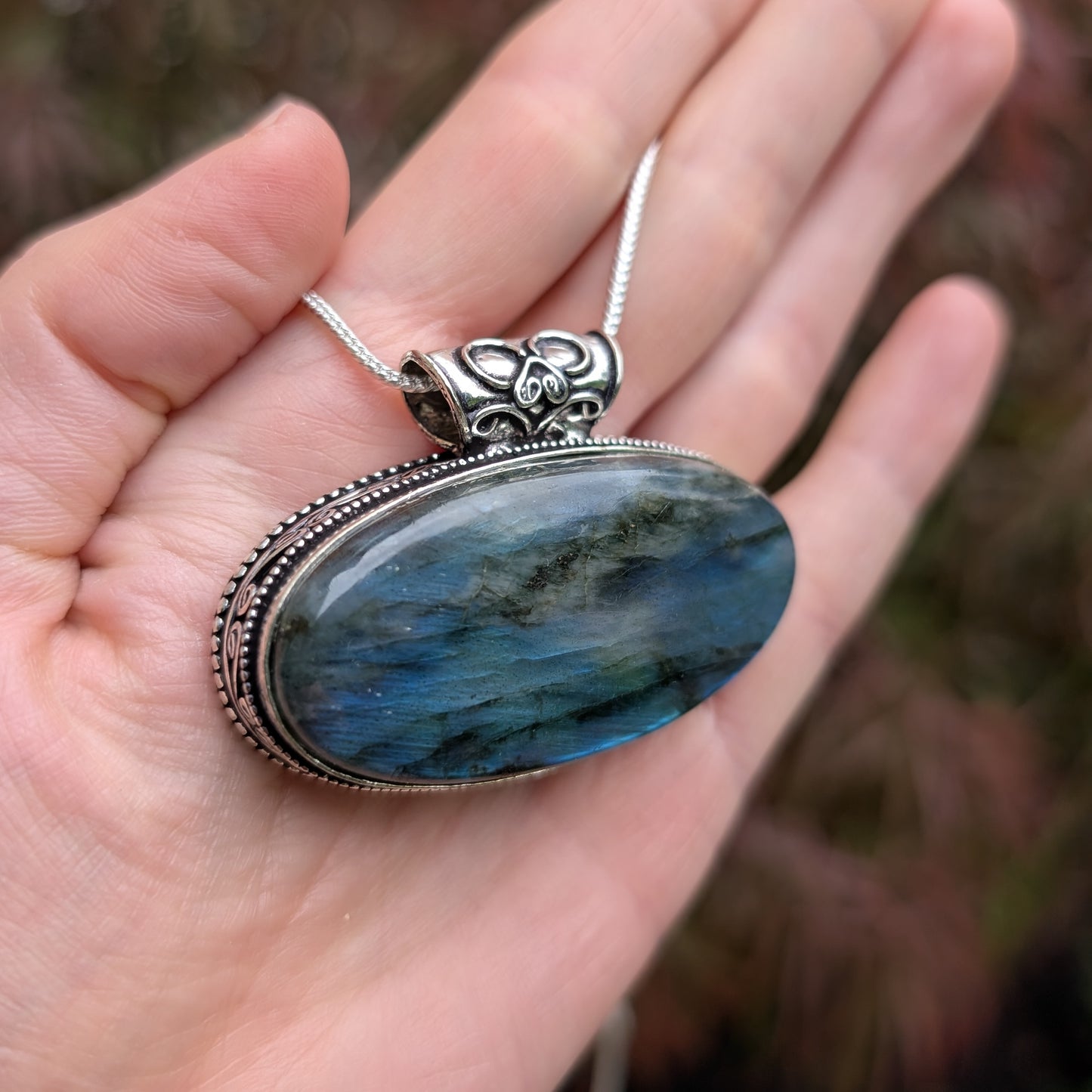 Labradorite Sterling Silver Pendant