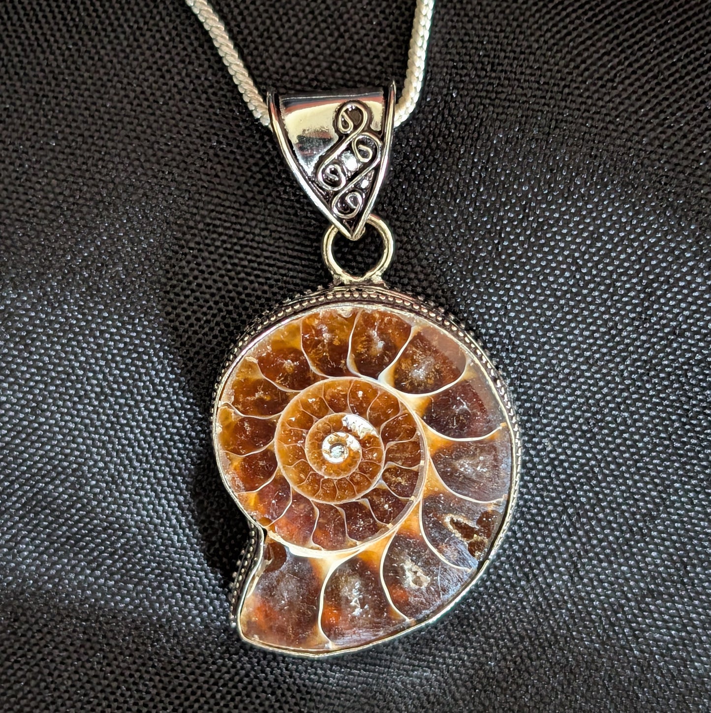Ammonite Sterling Silver Pendant