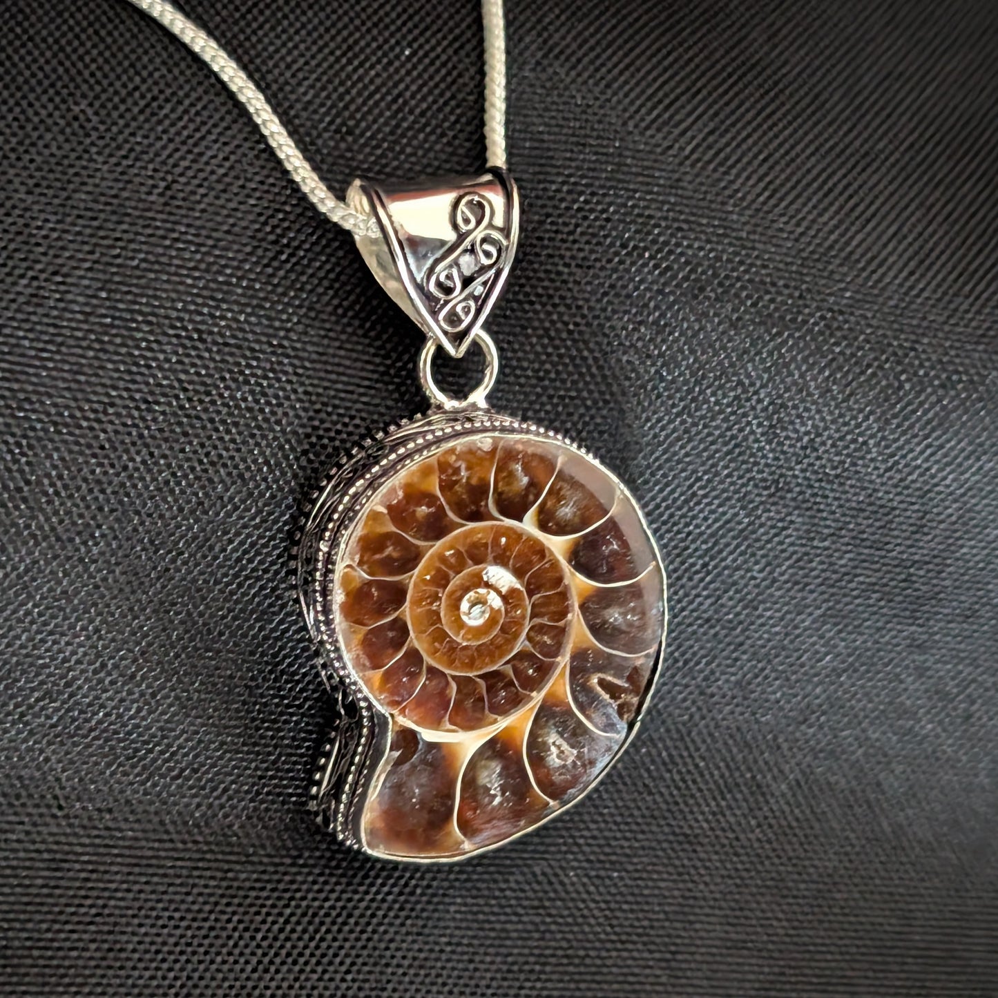Ammonite Sterling Silver Pendant