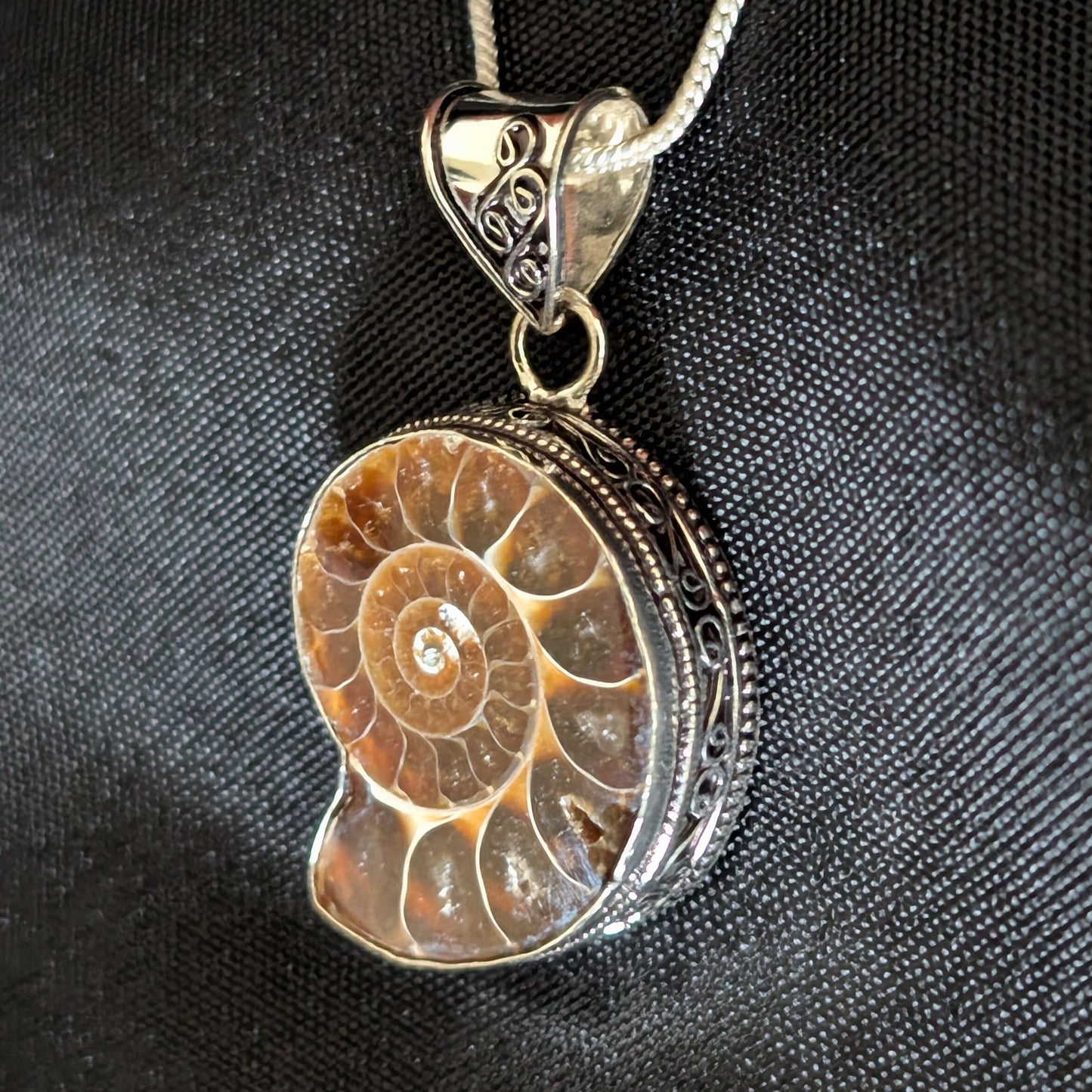Ammonite Sterling Silver Pendant