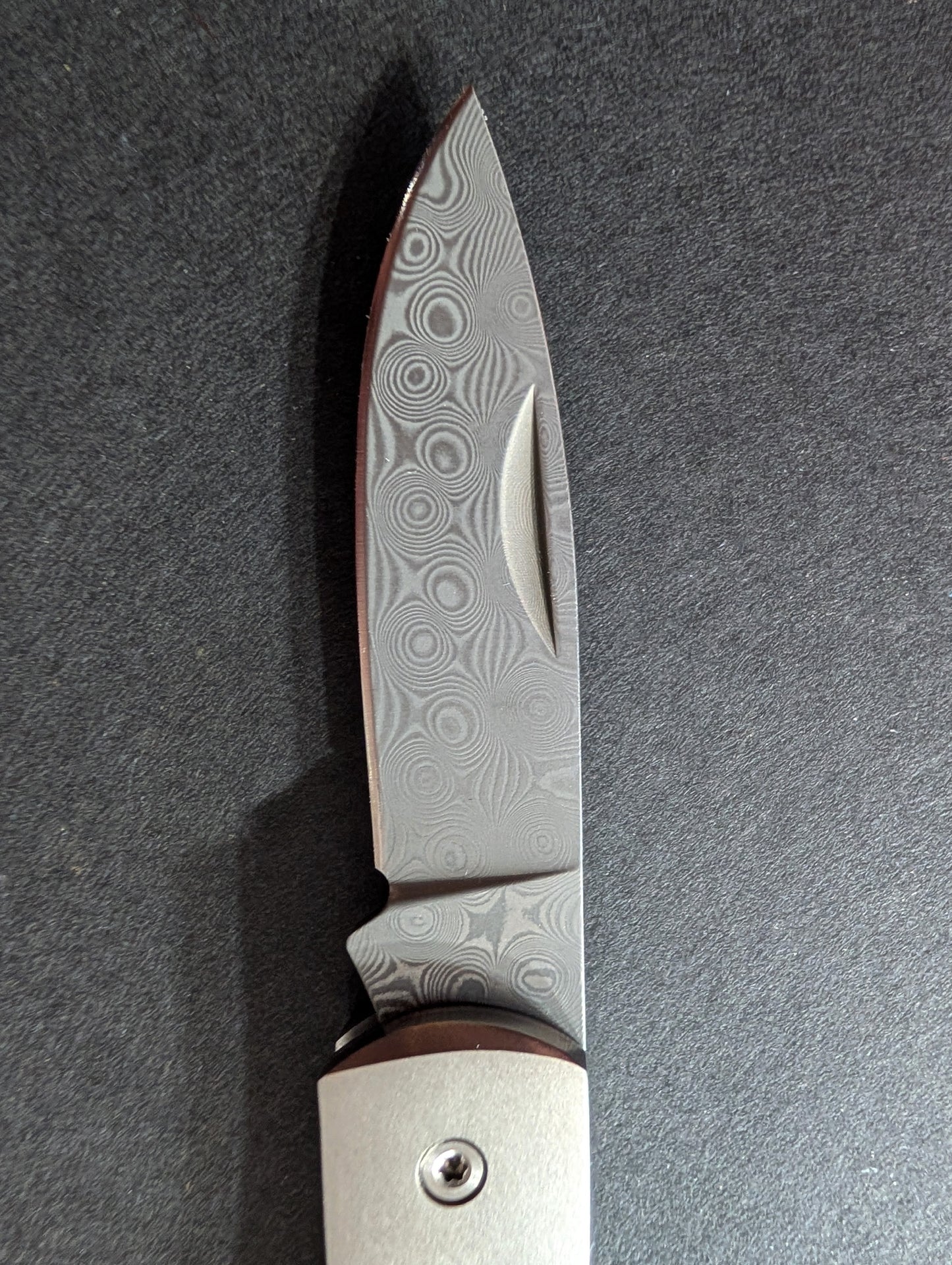 Pocket Knife, Mammoth Tusk, Turquoise Inlay & Damascus Steel, 3"