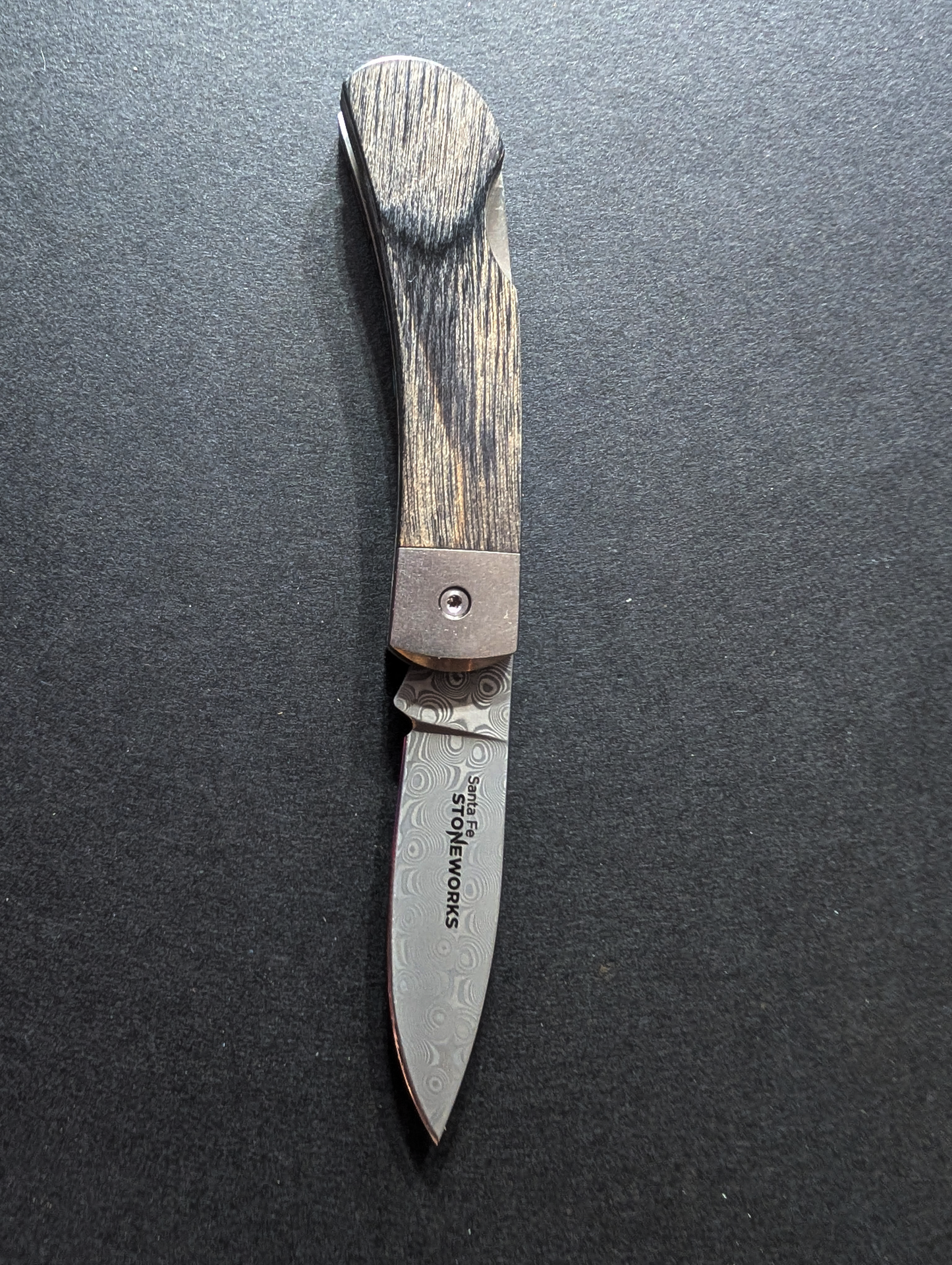 Pocket Knife, Mammoth Tusk, Turquoise Inlay & Damascus Steel, 3"