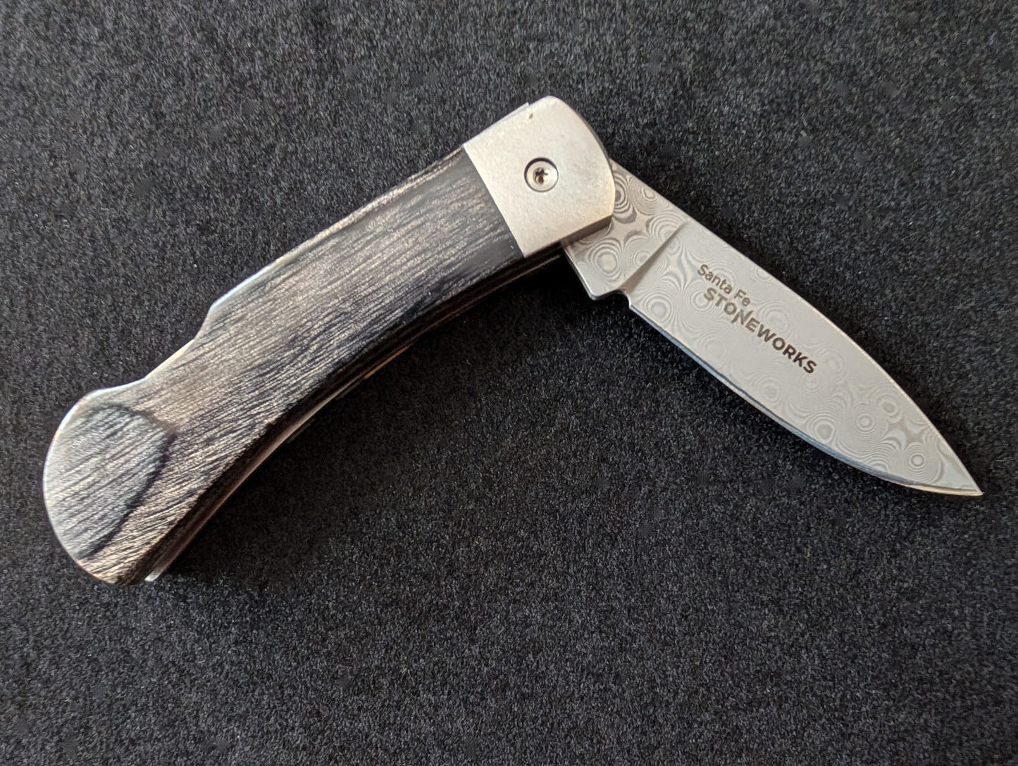 Pocket Knife, Mammoth Tusk & Damascus Steel, 3"