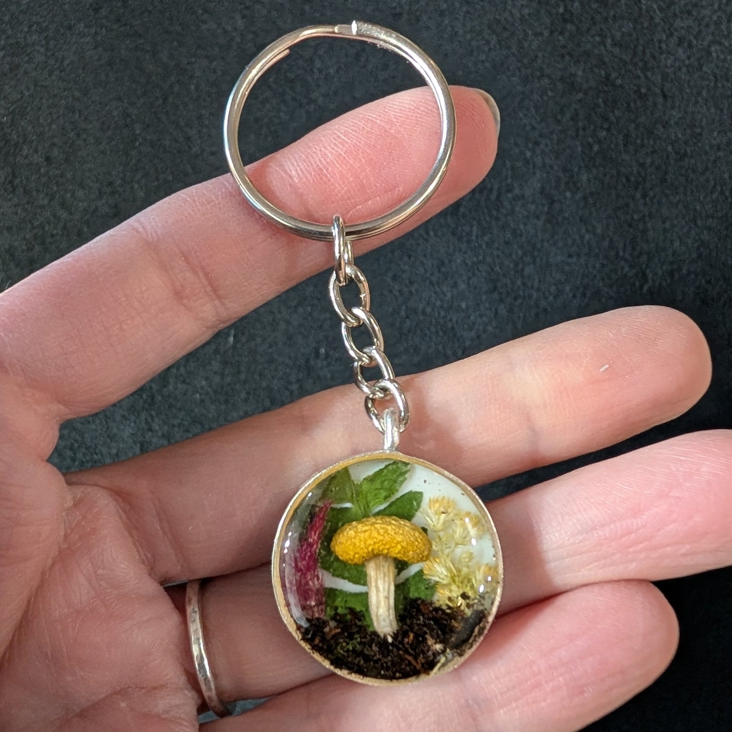 Real Mushroom Keychain