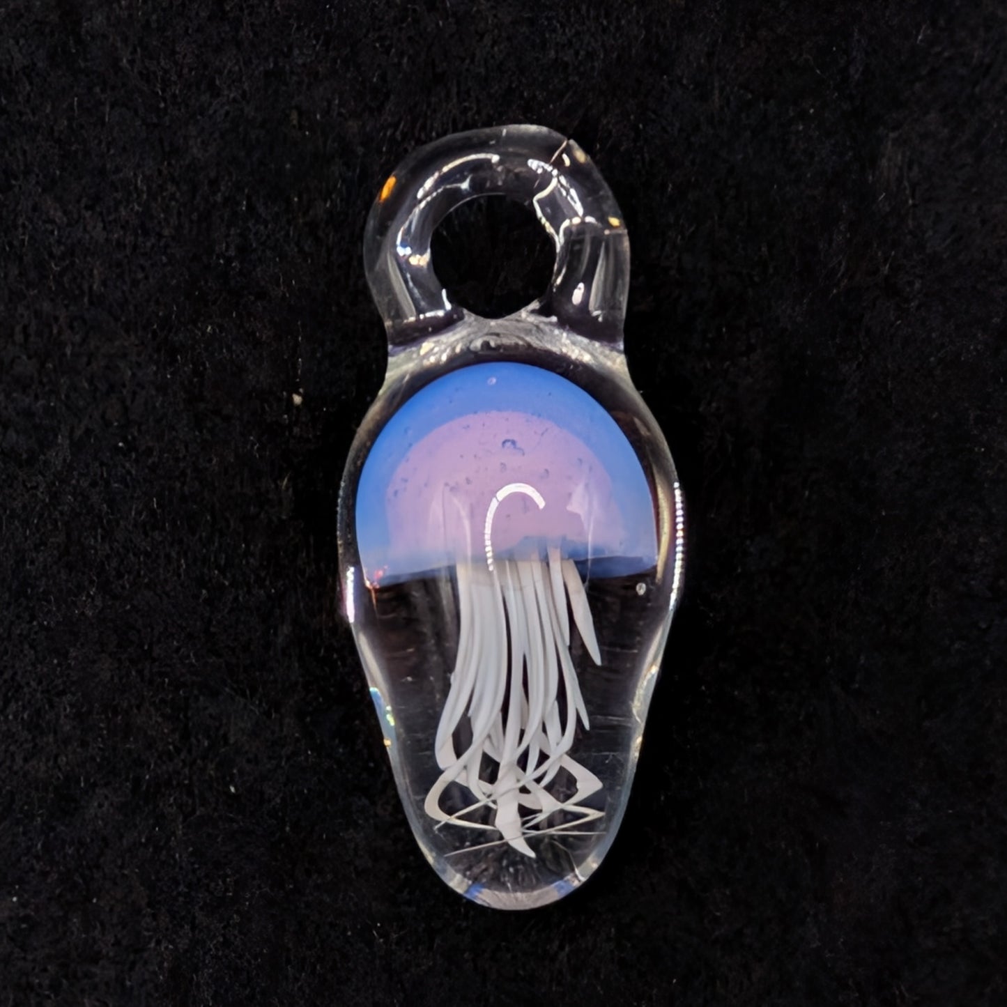 Hand-Blown Glass Jellyfish Pendant (Lilac, Medium)
