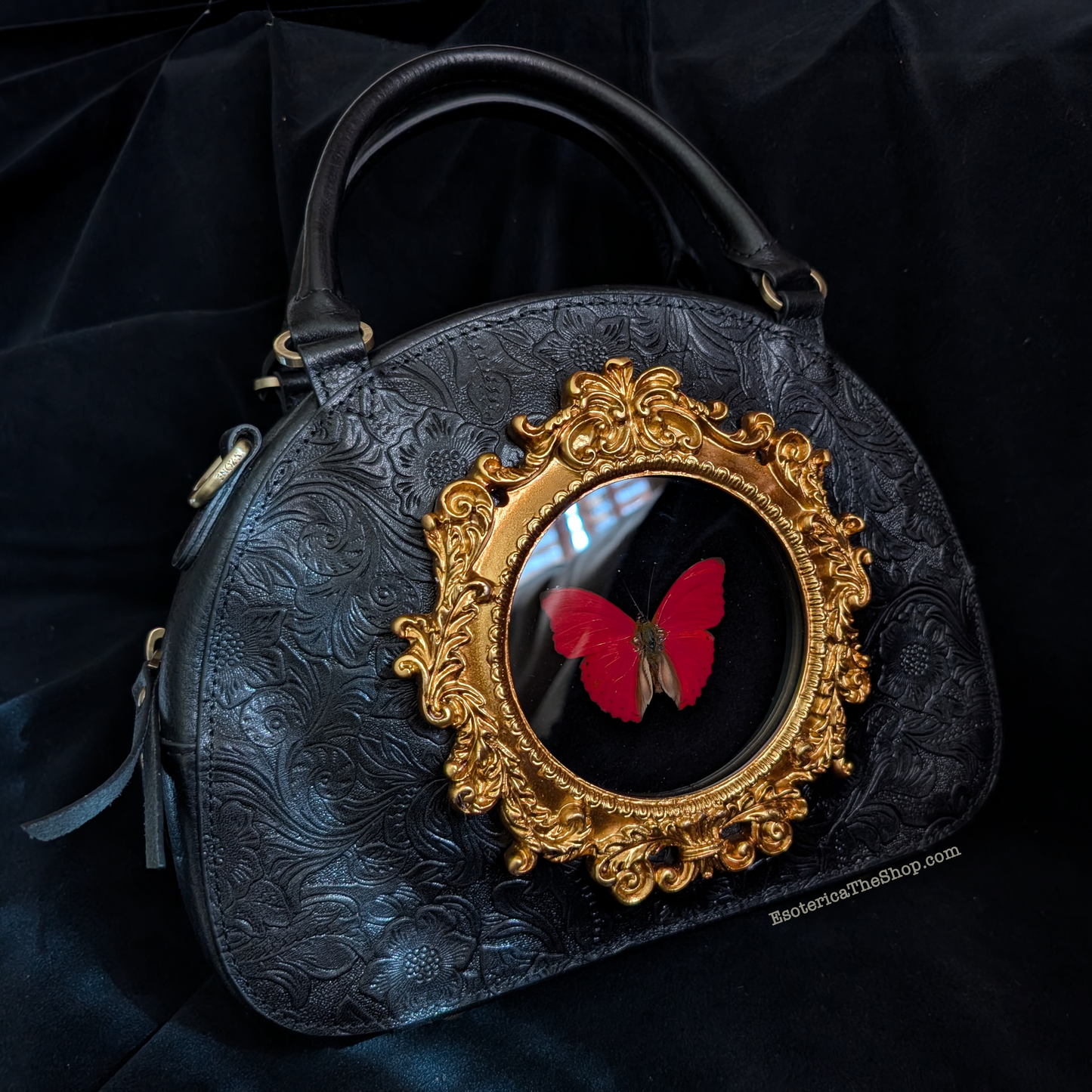 Real Butterfly Handbag - "Blood-Red Glider"