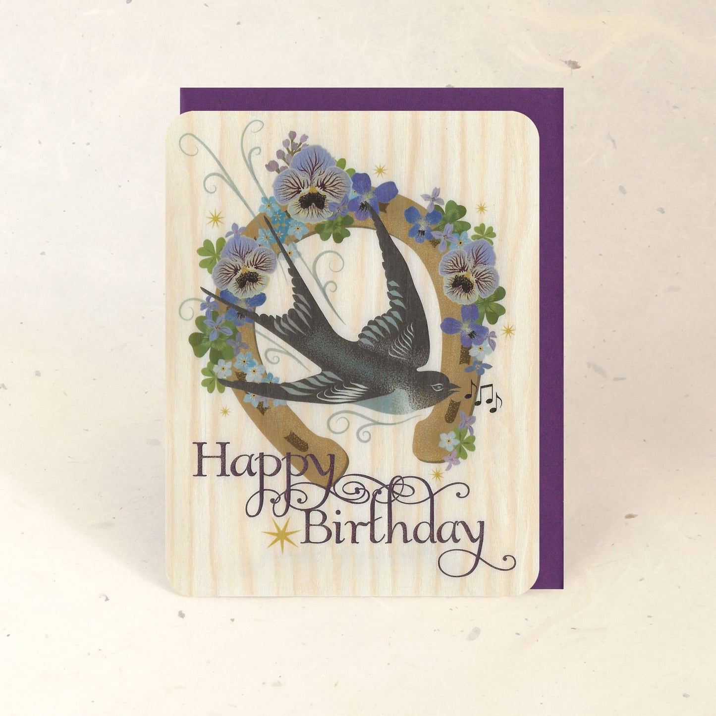 Birthday Swift Wood Greeting Card