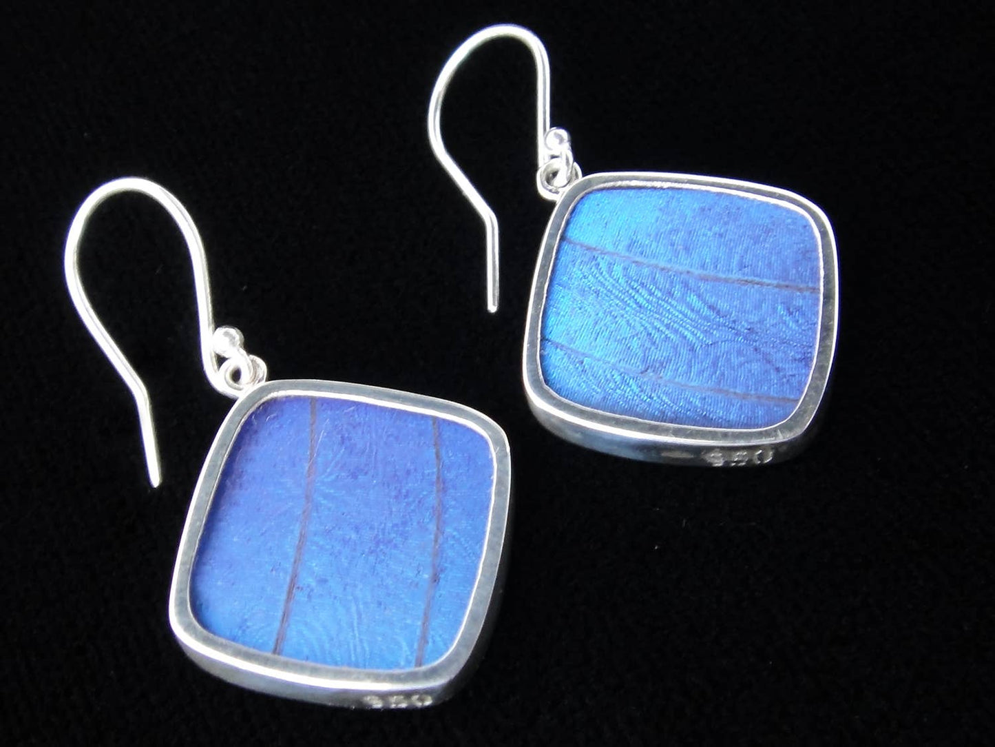 Shimmerwings "Blue Morpho" Butterfly Diamond Earrings