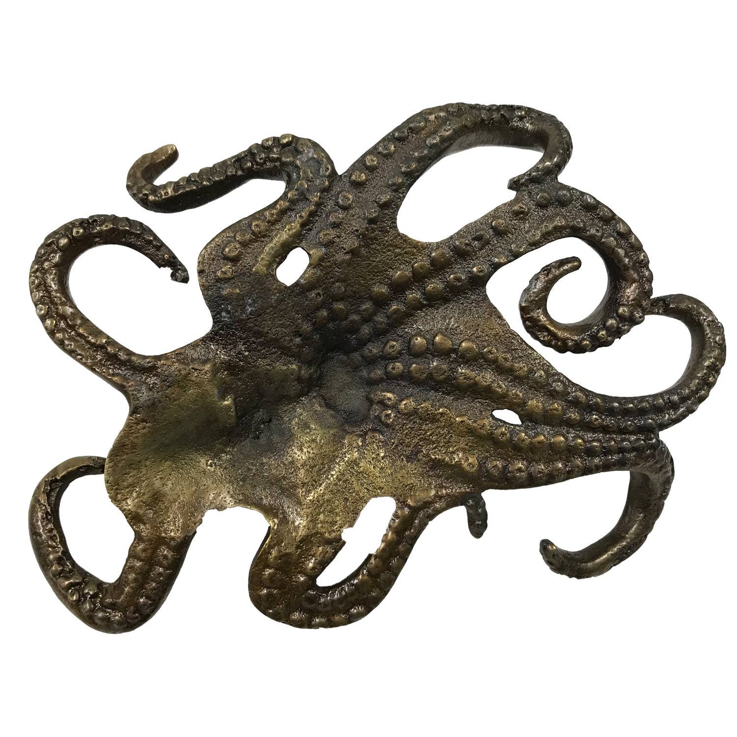 5-1/2" Antiqued Brass Coated Octopus Nautical Paperweight
