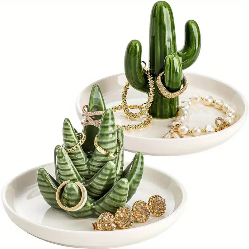 Ceramic Cactus Jewelry Holder
