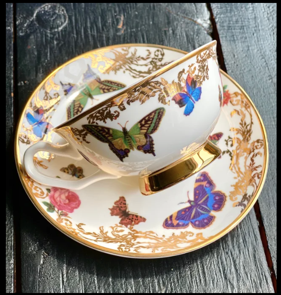 "Stop Talking" teacup and saucer
