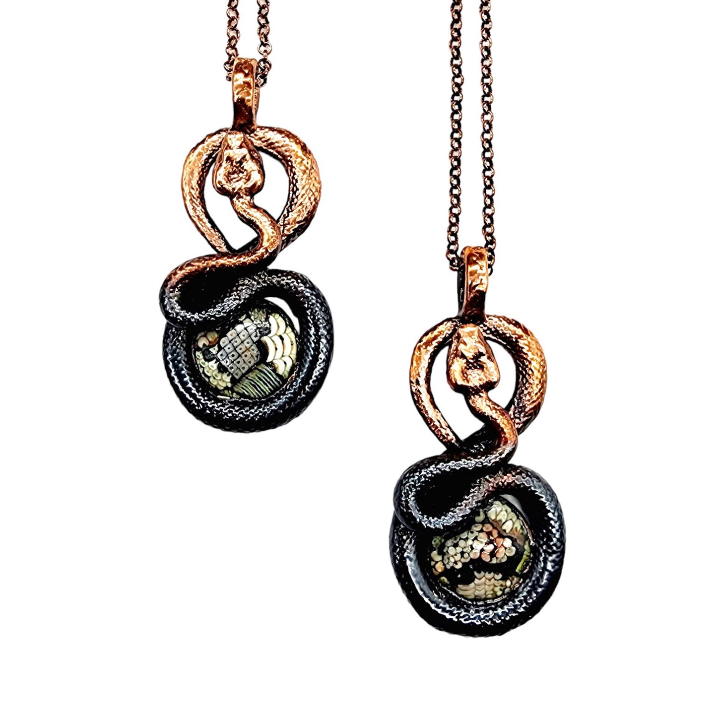 Snakeskin Agate Serpent Necklace (Fossil)