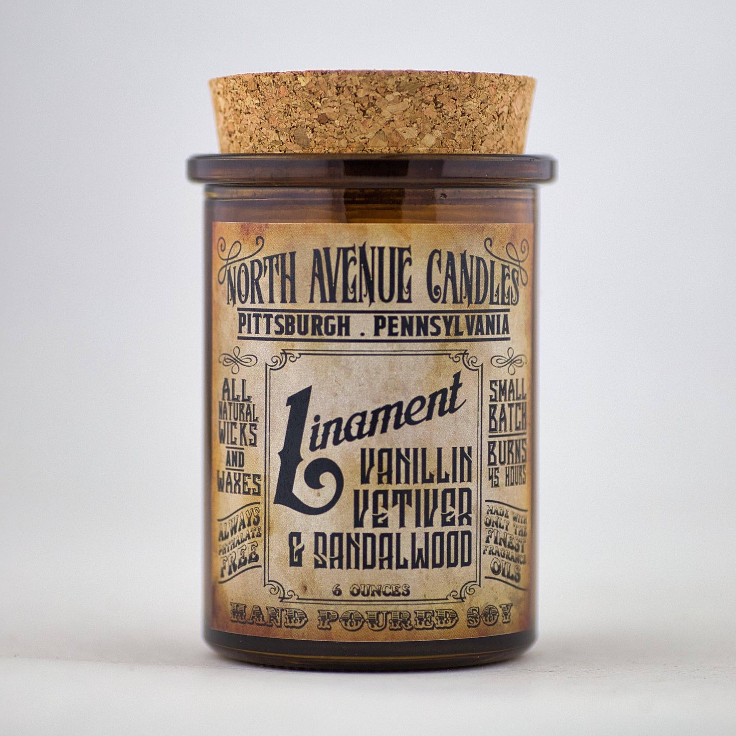 Apothecary Candle - "Liniment" - Vanillin, Sandalwood, & Vetiver