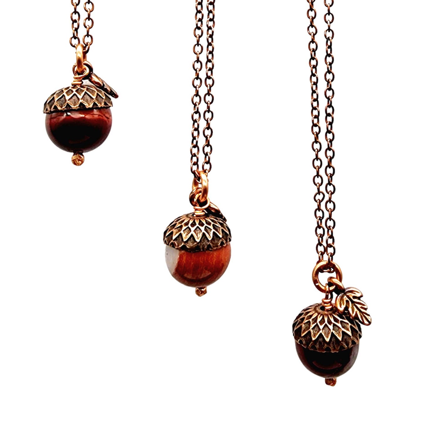 Acorn Necklace - Red Jasper