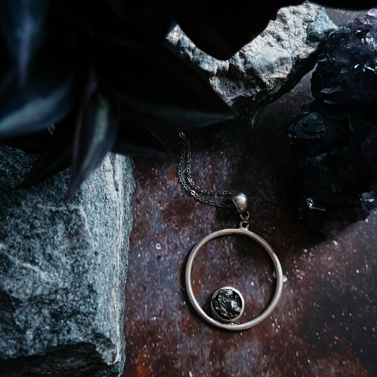 Circle Meteorite Necklace