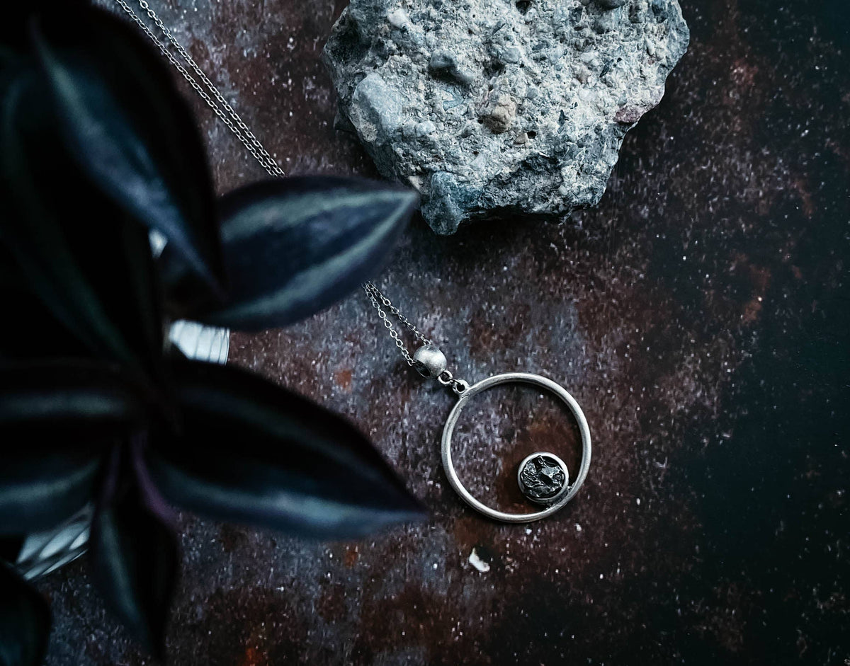 Circle Meteorite Necklace