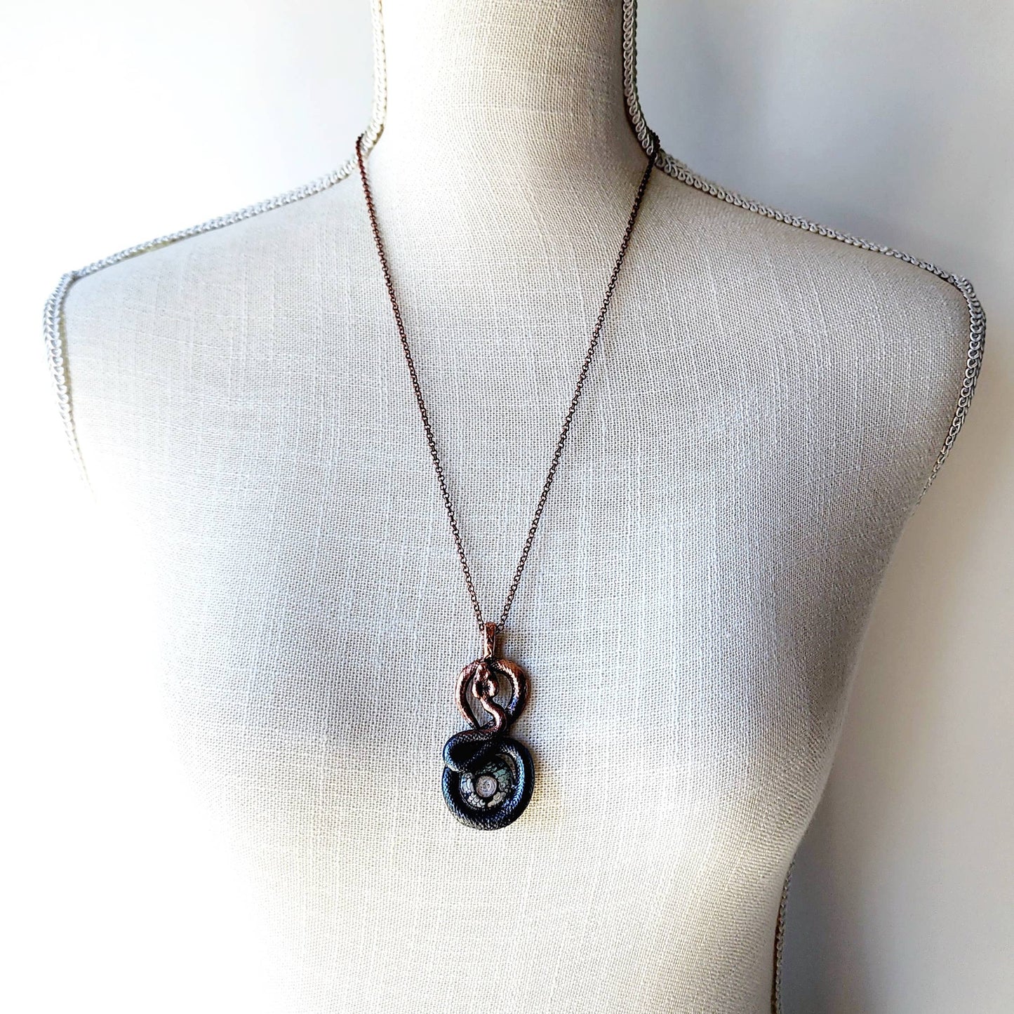 Snakeskin Agate Serpent Necklace (Fossil)