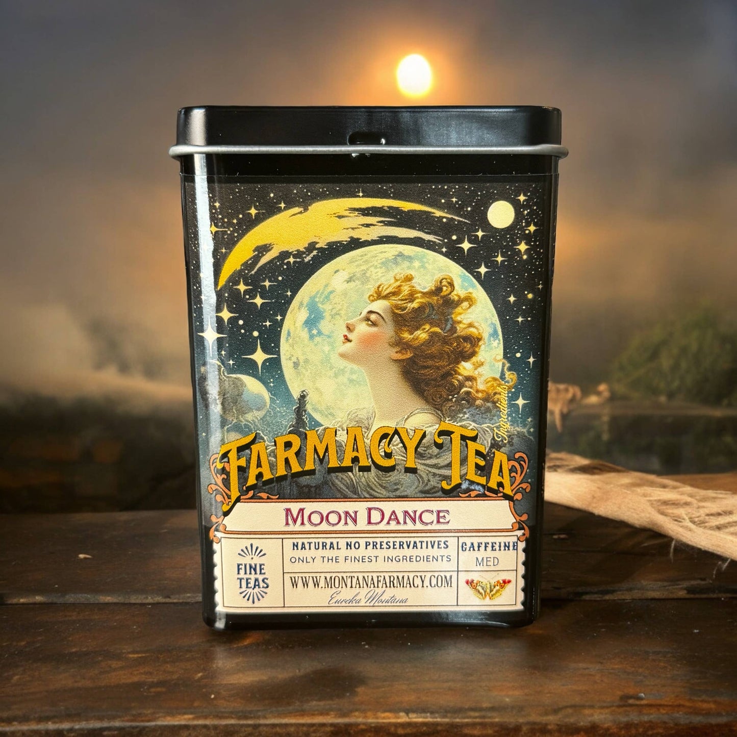 Tea Tin pocket/ travel with Moondance Iced w ine tea bags