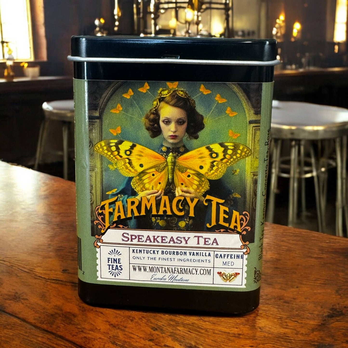Speakeasy Smoky Van Bour Tea TIN Travel on the go Vintage