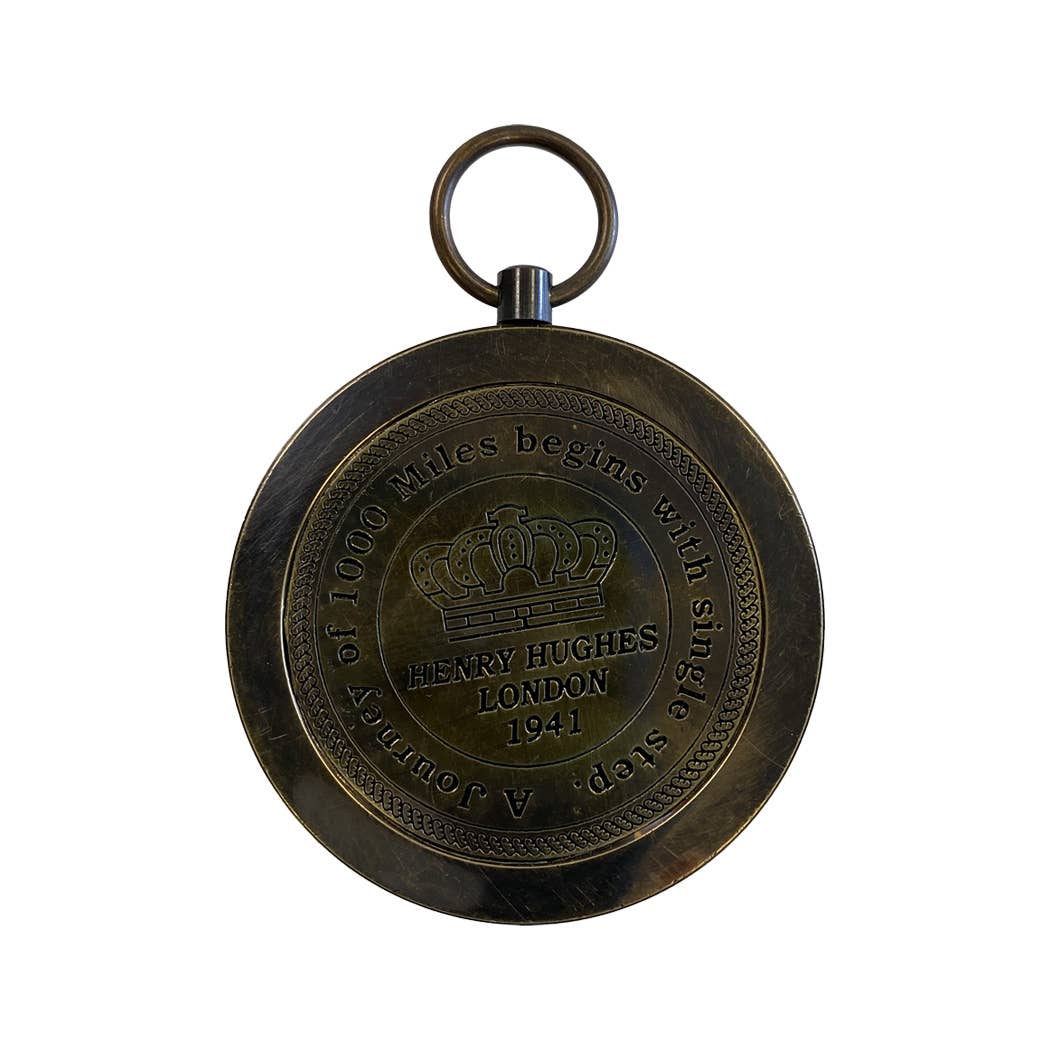 2-1/4" Antiqued Brass Old World Style Compass