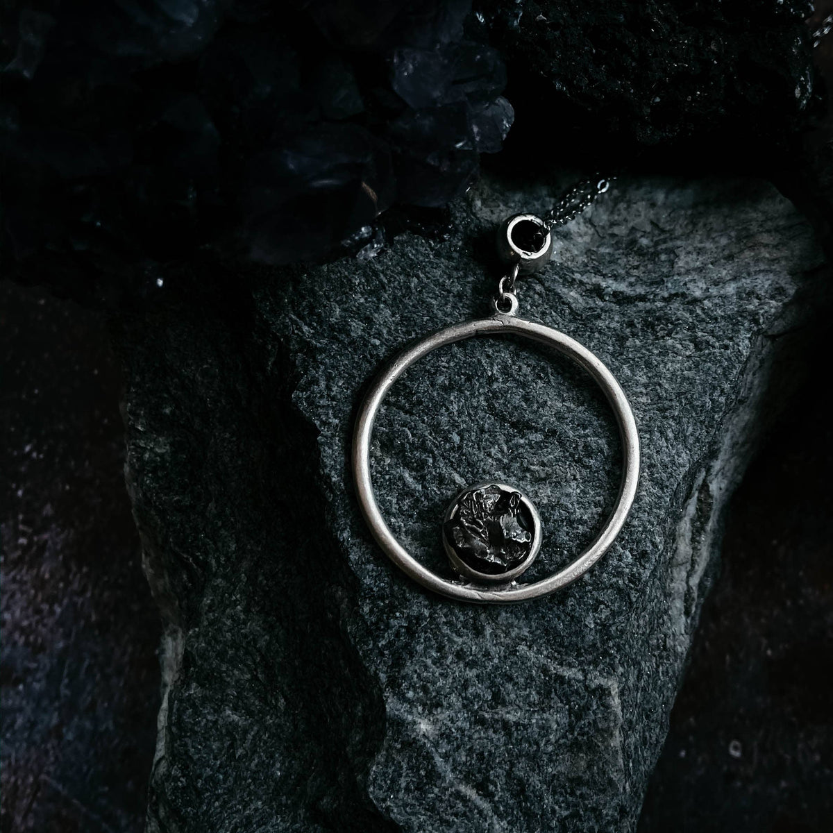 Circle Meteorite Necklace