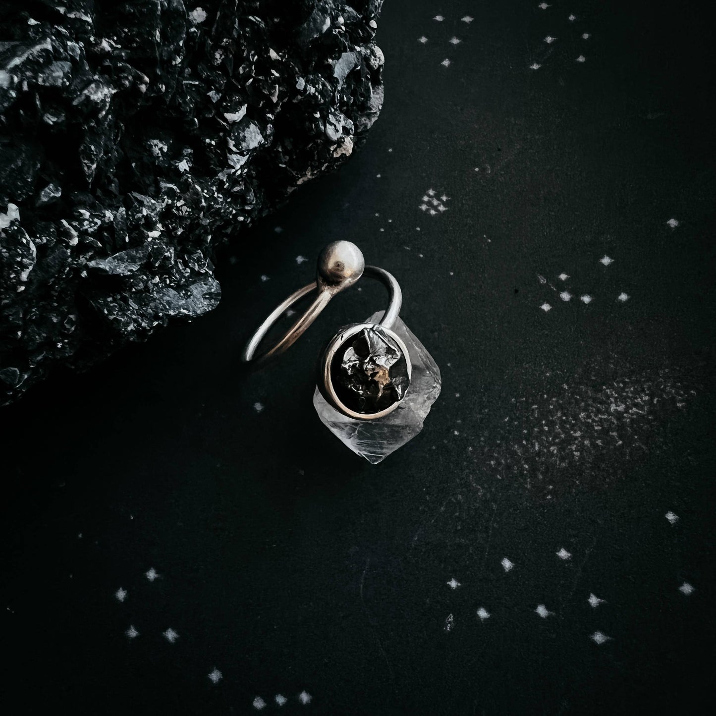 Circle Wrap Ring with Authentic Meteorite