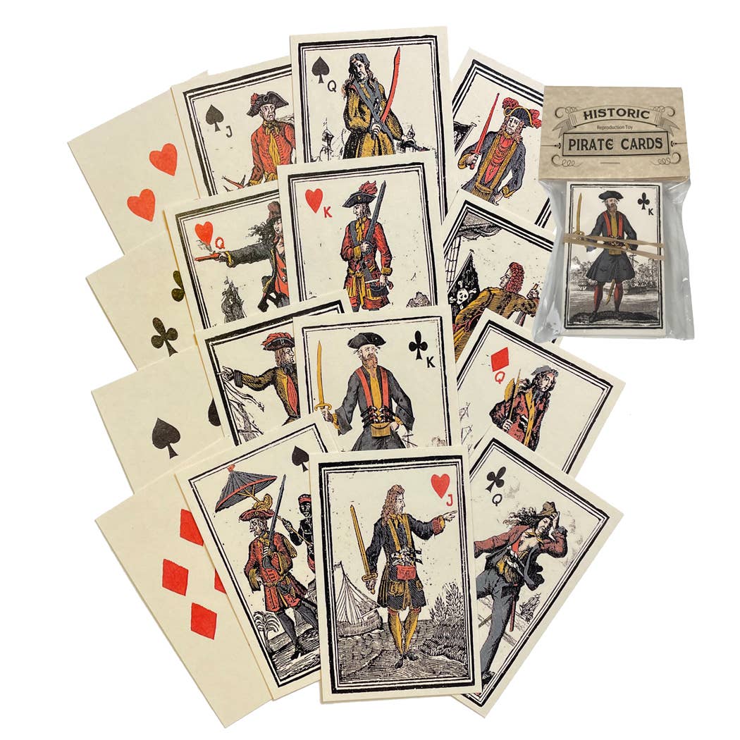 Reproduction Pirate Playing Cards in a Mango Wood Box
