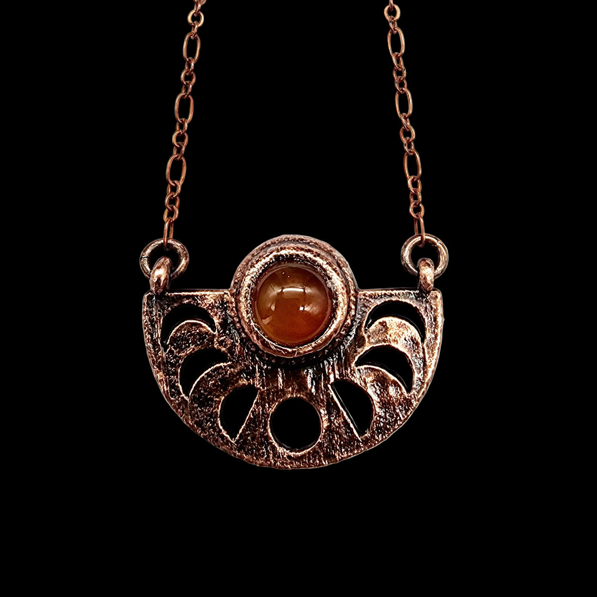 Moon Phase Necklace - Carnelian