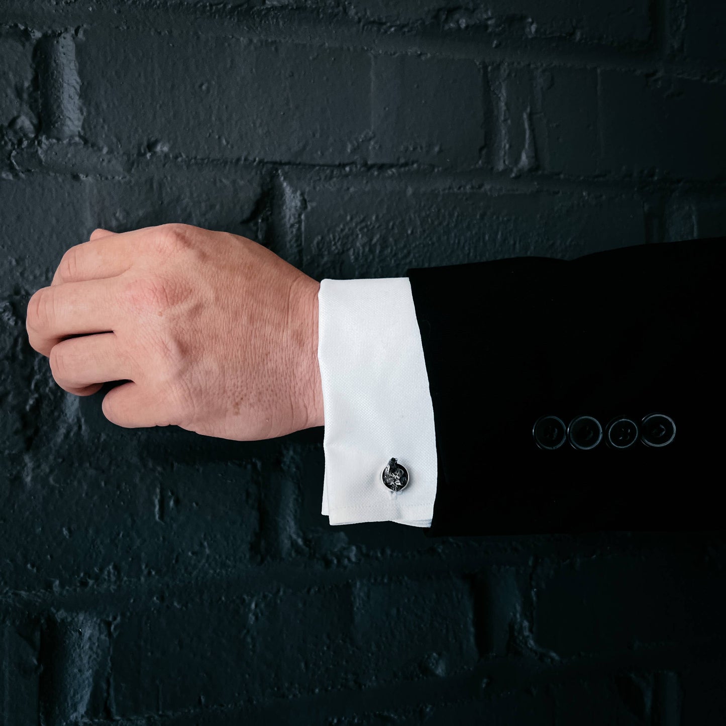 Cufflinks with Authentic Meteorite
