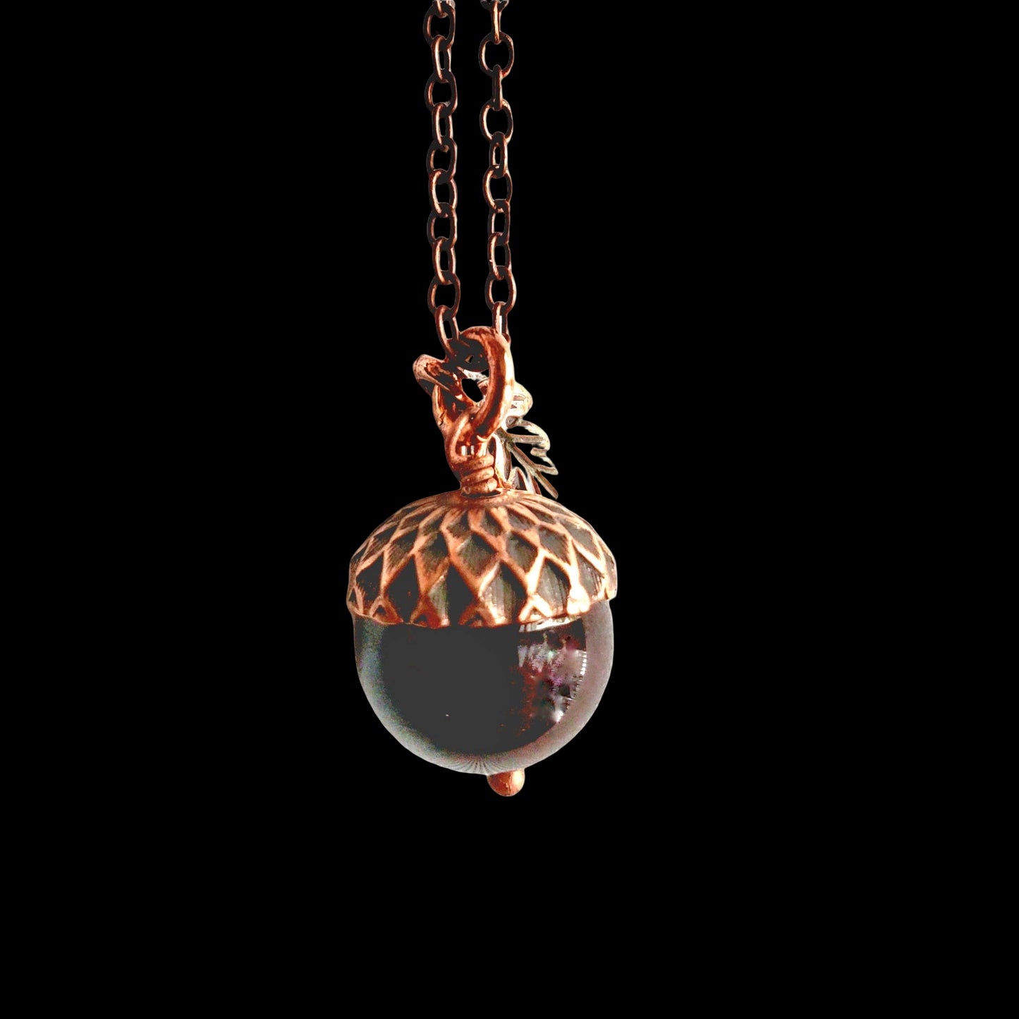 Acorn Necklace - Natural Garnet