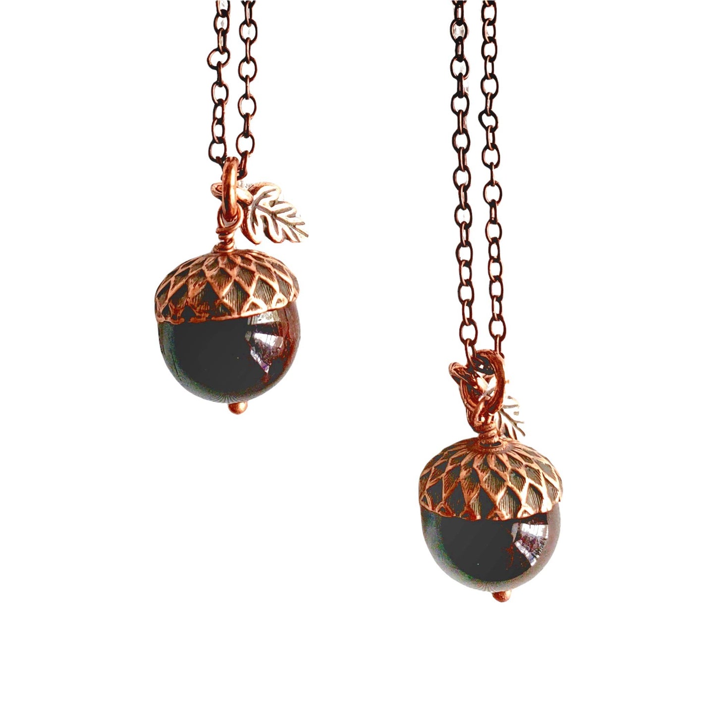 Acorn Necklace - Natural Garnet