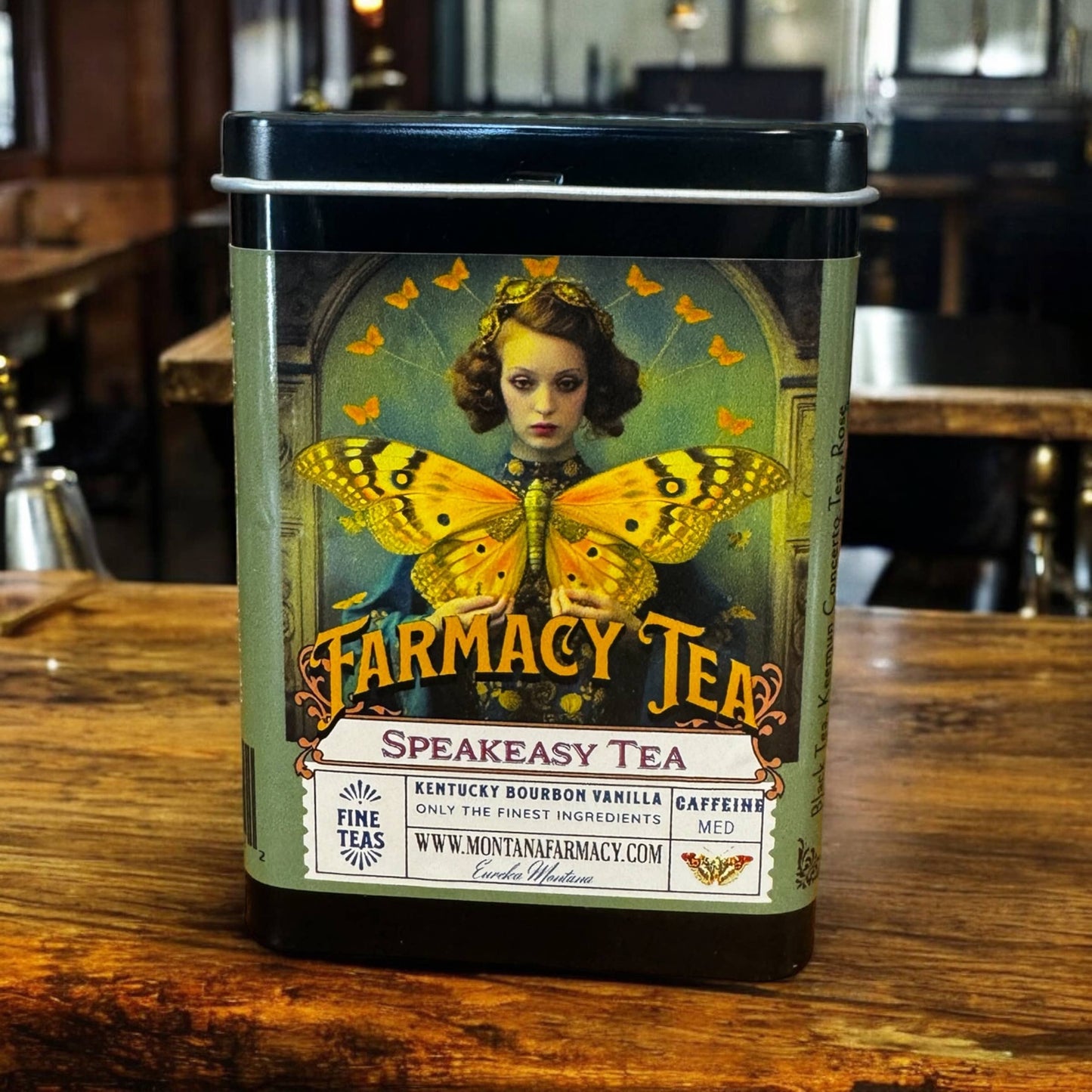 Speakeasy Smoky Van Bour Tea TIN Travel on the go Vintage