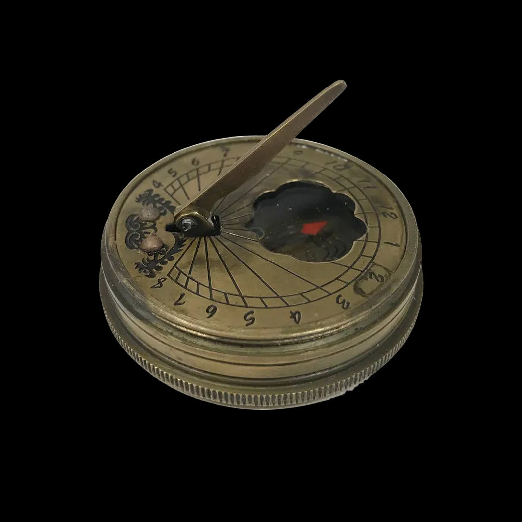 Antiqued Brass Pocket Sundial | Reproduction | Watches