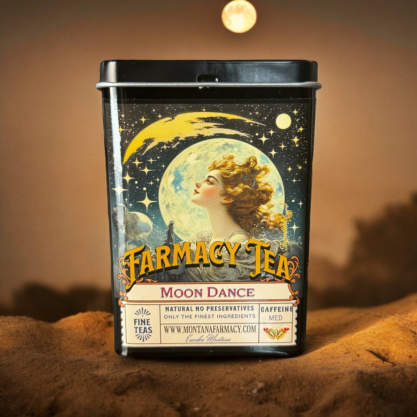 Tea Tin pocket/ travel with Moondance Iced w ine tea bags