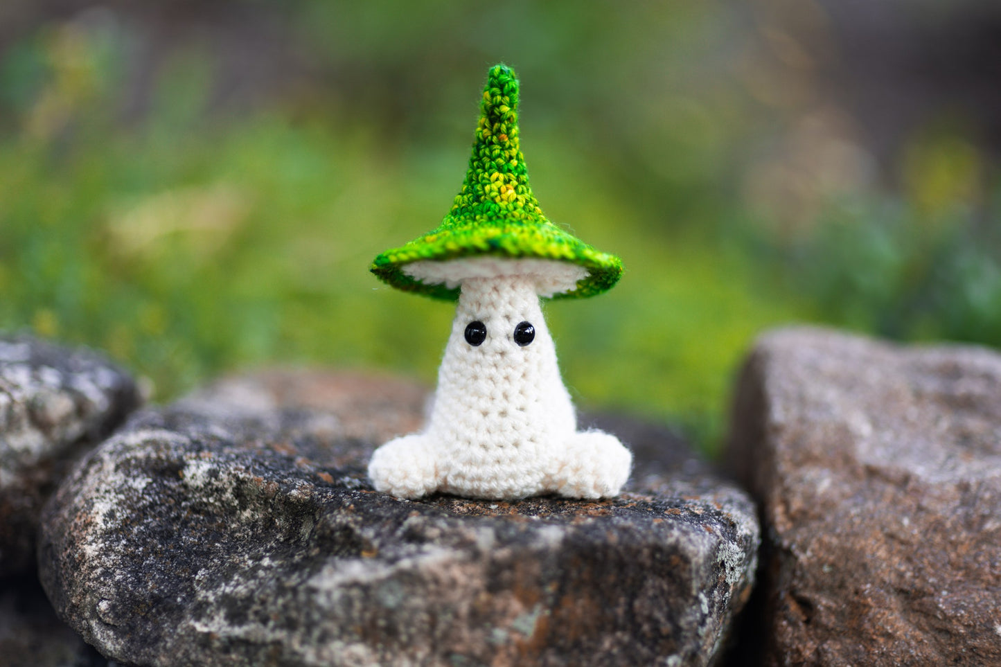 Crochet Snails and Mushroom Sprites by Megan Lapp