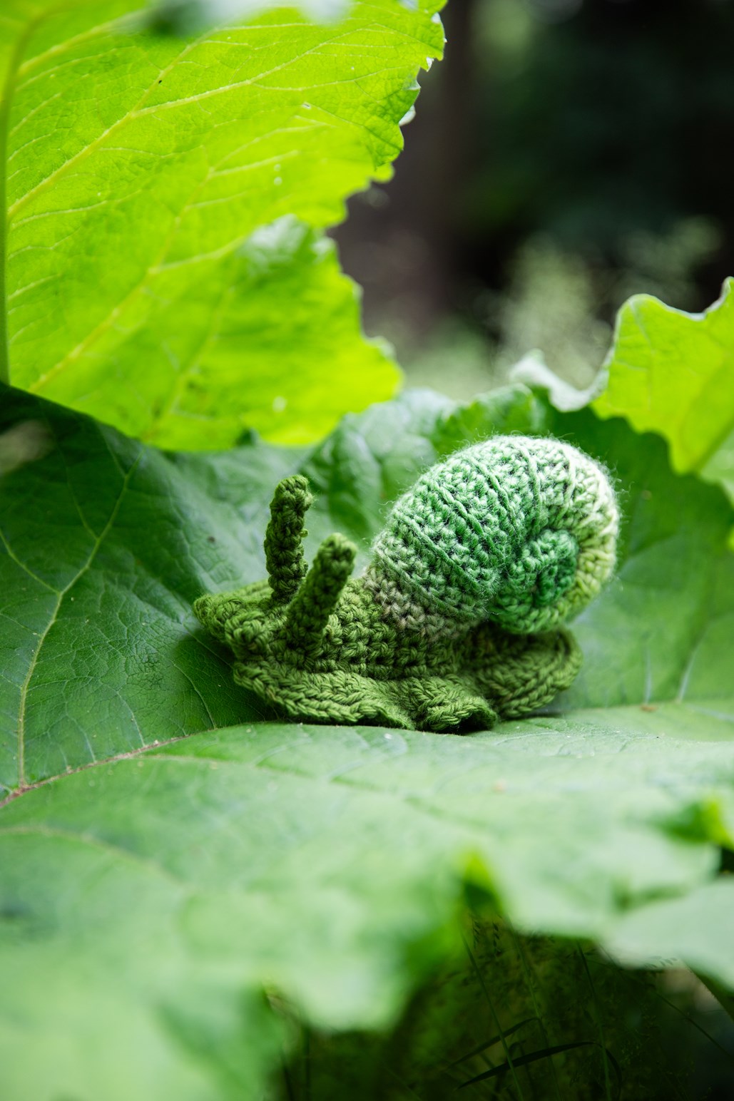 Crochet Snails and Mushroom Sprites by Megan Lapp