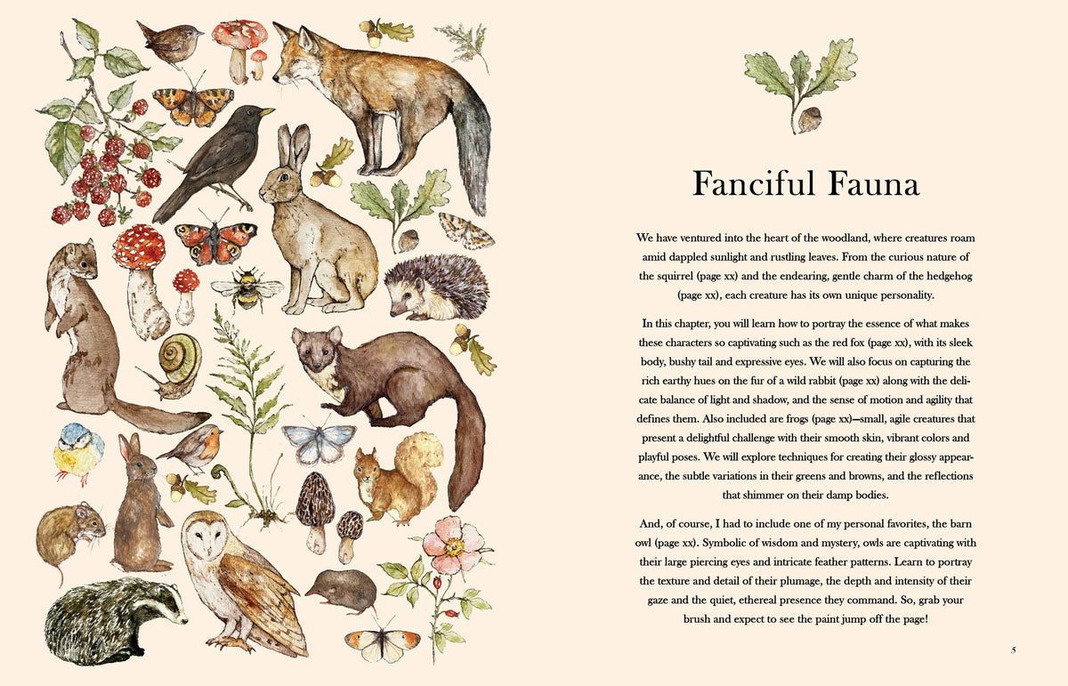 Watercolor In The Woods: Forest Animals & Botanicals Art