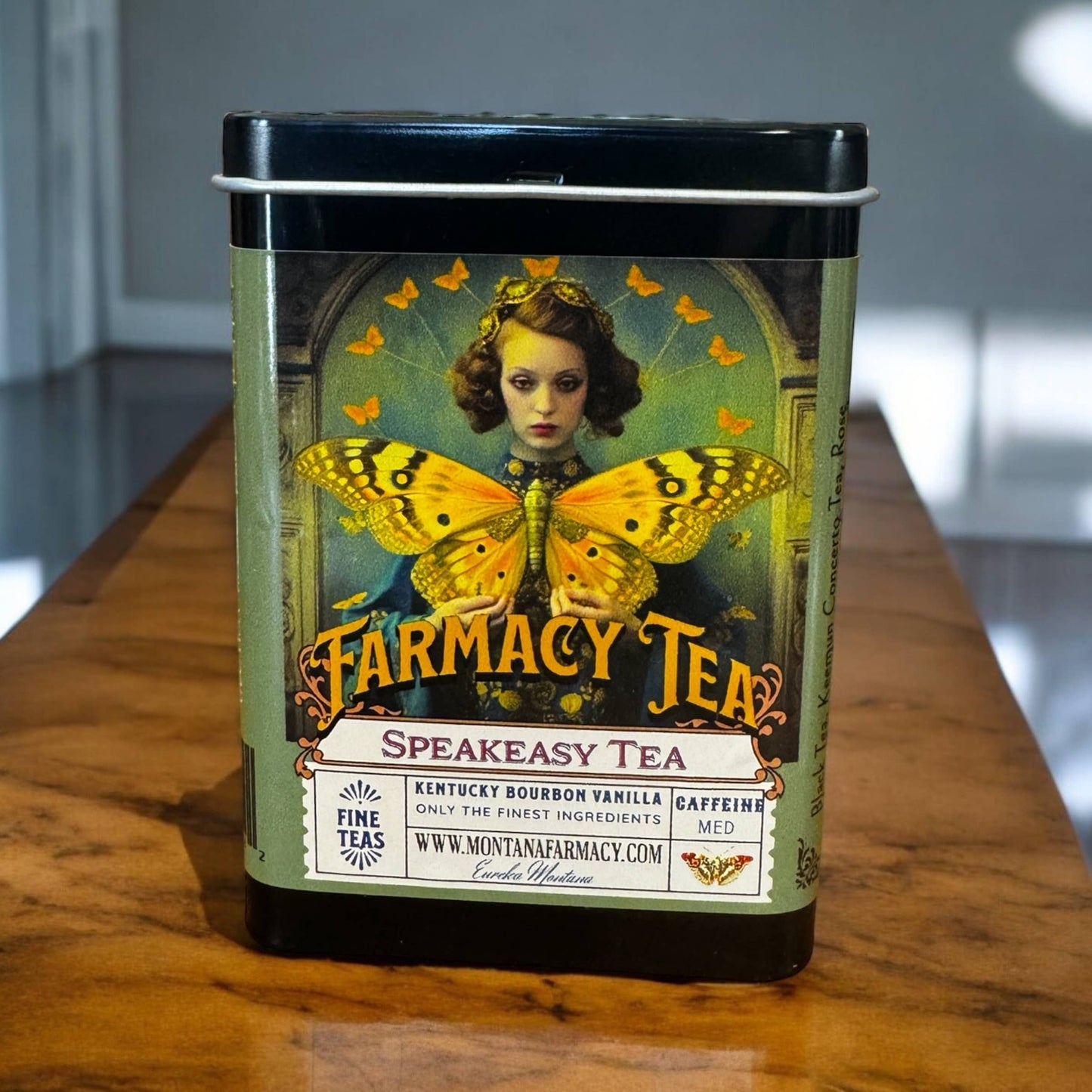 Speakeasy Smoky Van Bour Tea TIN Travel on the go Vintage