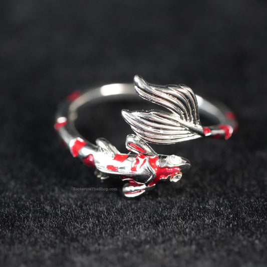 Koi Fish Ring, silvery